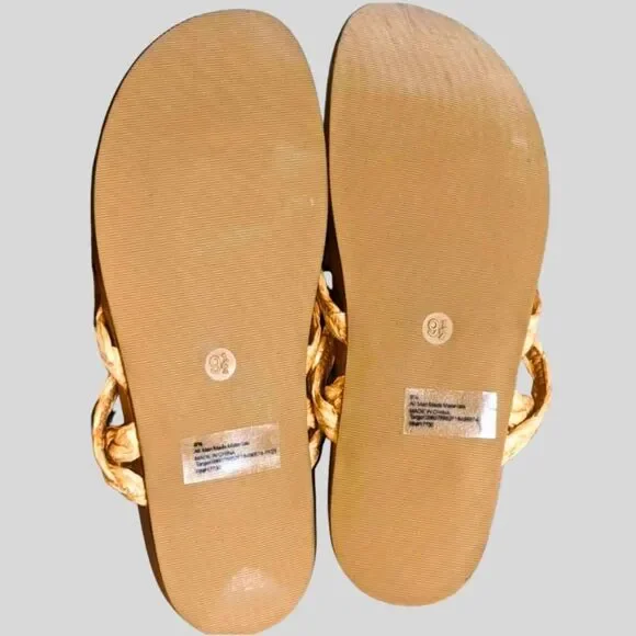 Universal Thread Raffia Rope Sandals Women’s 9.5 Tan Lace-Up Boho Summer Shoes - Picture 5 of 10